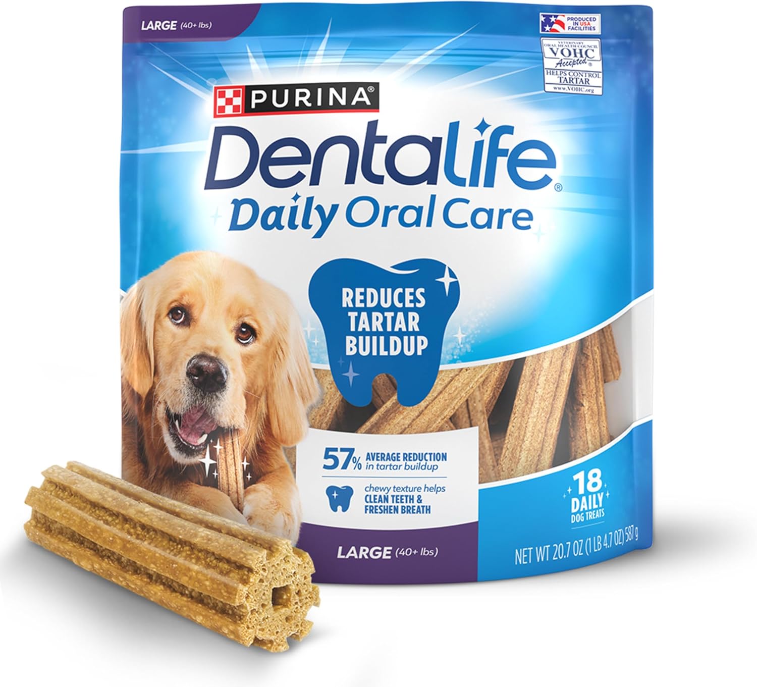 Purina DentaLife Large Dog Dental Chews - Made in USA