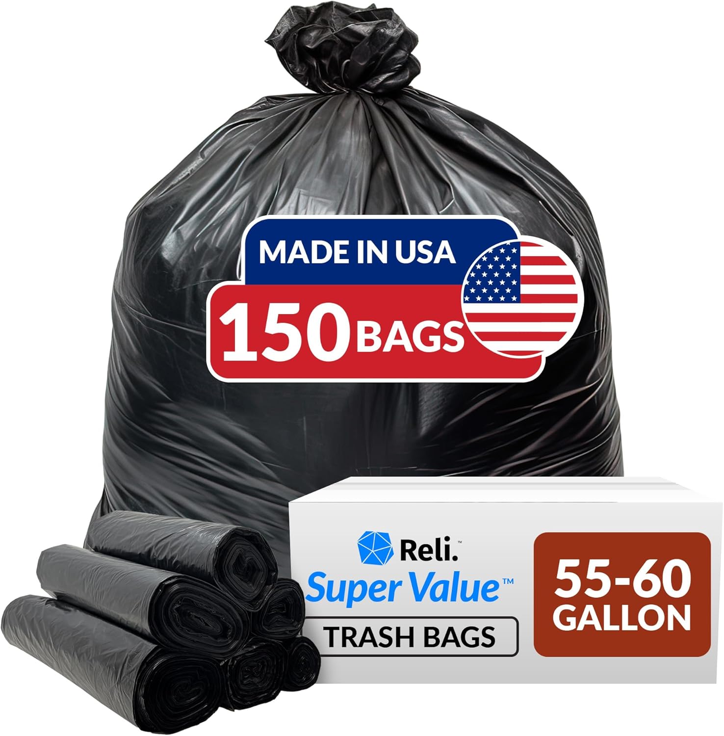 Reli 55-60 Gallon Trash Bags Heavy Duty
